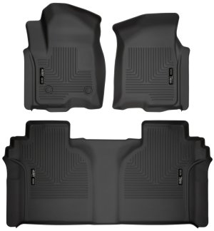Chevrolet Silverado 1500 Floor Mats - Front & 2nd Seat - Husky Liners - WeatherBeater Series - Black - `19-`23